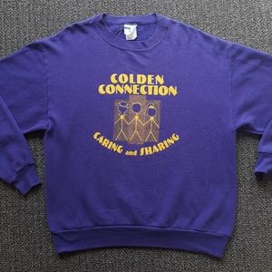 Vintage 2000s Golden Connection Caring & Sharing Purple Crew Neck Sweatshirt